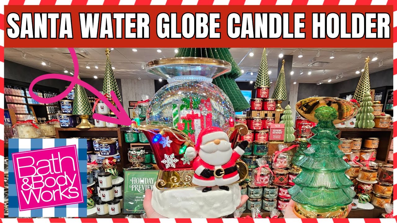 Подсвечник SANTA WATERGLOBE | МНОЖЕСТВО НОВИНОК к Рождеству 2023 от Bath & Bodyworks #bathandbody...