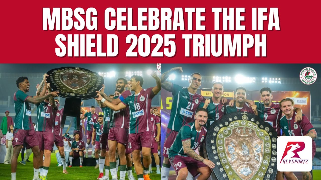 Celebrations at VYBK: Mohun Bagan Super Giants celebrate the IFA Shield 2025 triumph 