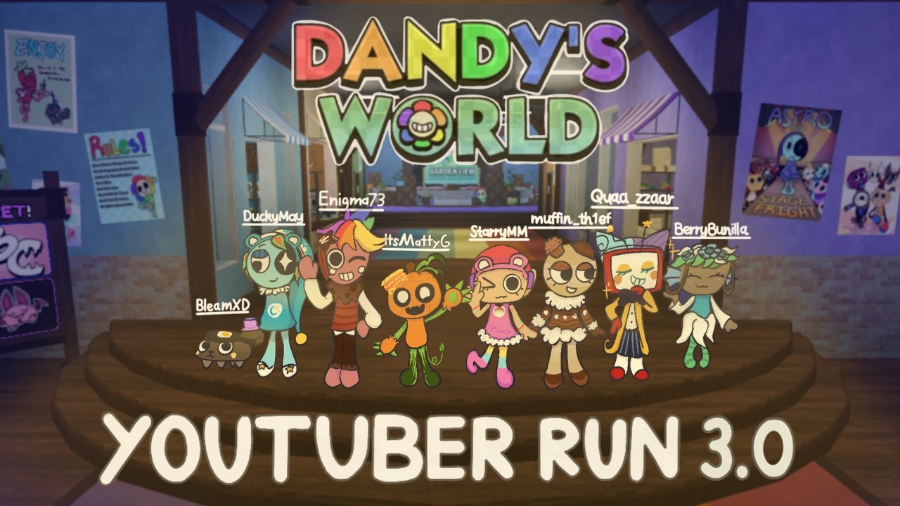Kiting All Main Twisteds 15 TIMES with Seven Youtubers!! | Dandy's World YOUTUBER RUN 3.0!!!