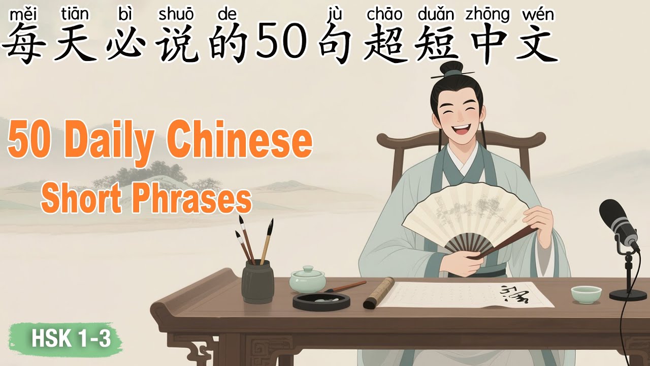 HSK 1–3｜50 Essential Daily Chinese Sentences | 每天必说的50句中文 #speakchinese #sleepsounds
