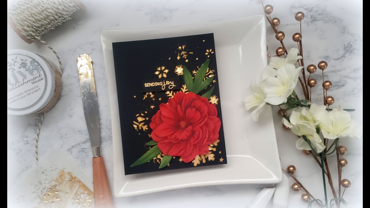 No-Line Coloring on Colored Cardstock and Nuvo Gilded Flakes: My Engagement Ring