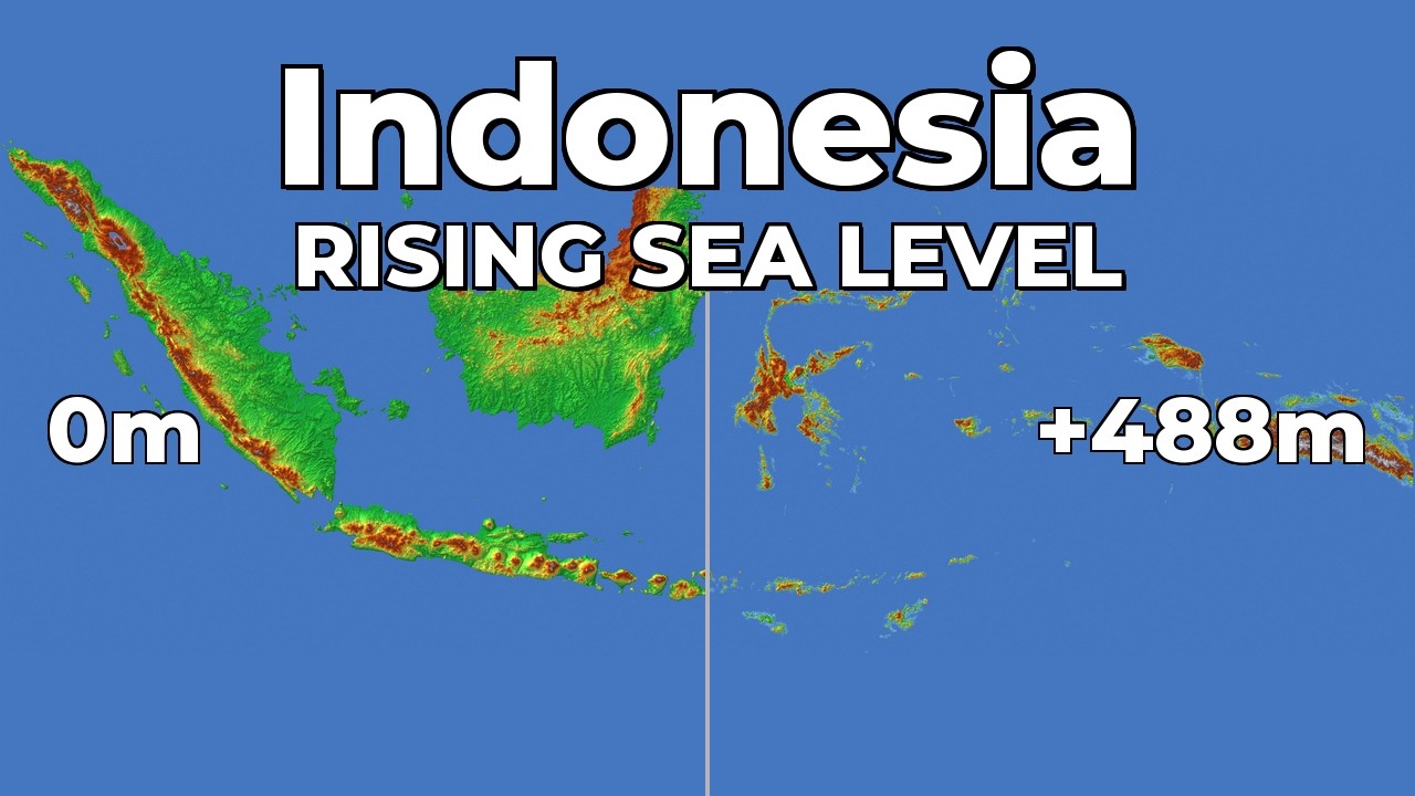 (4K) Rising Sea Level - Indonesia 🇮🇩 🌴🌊 #geography #map #sealevelrise #indonesia