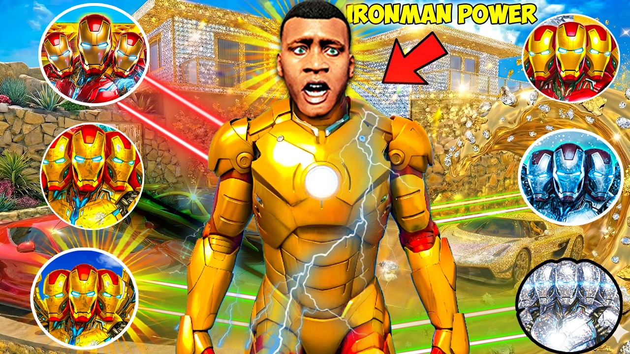 Franklin Got Gold Ironman Power With Avengers In GTA 5!