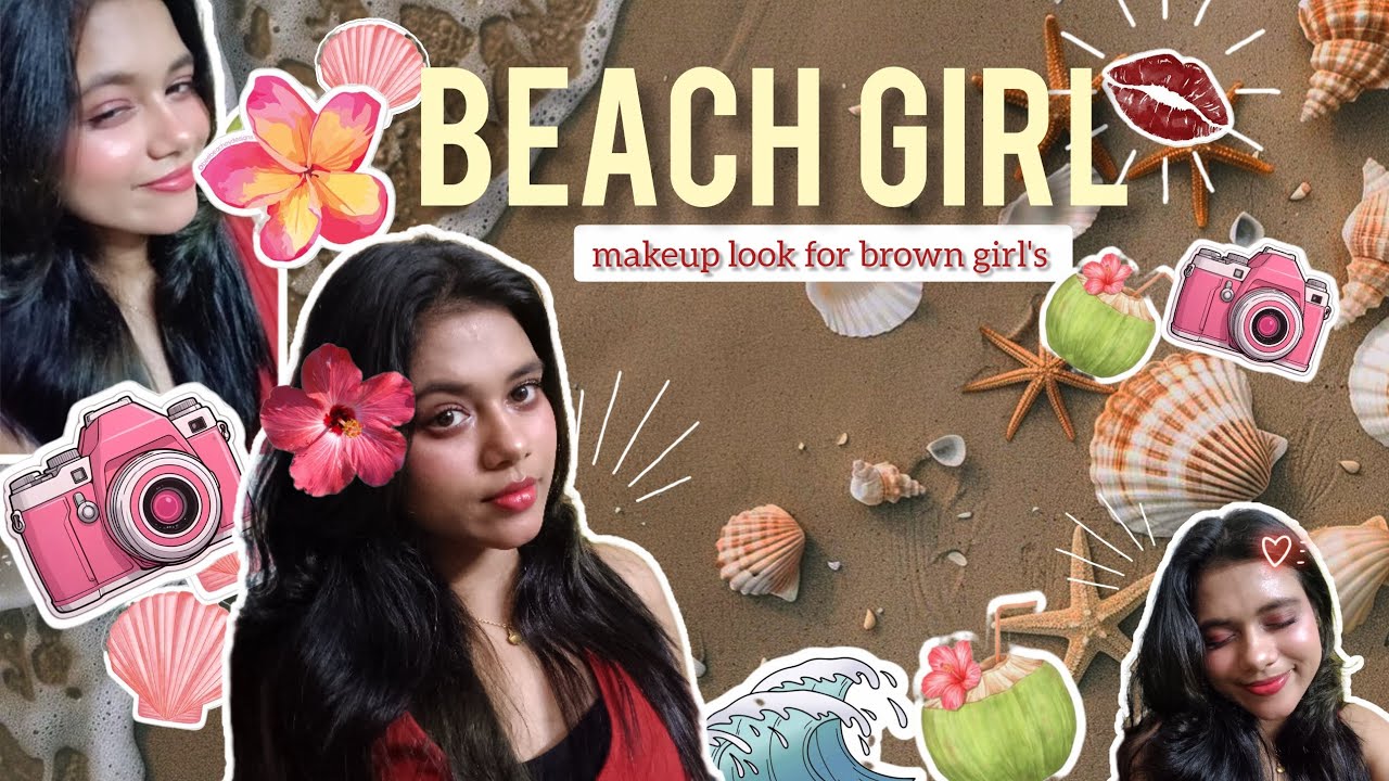 Beach Girl Glowy Makeup for Brown Skin Glow & Summer Hair!🌊☀️🌸