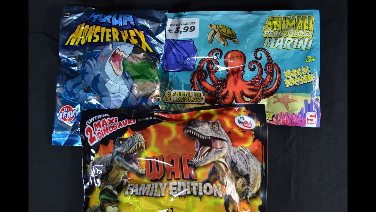 Apro tre buste - Aqua Monsterflex -  War Saurus Family Edition - Animali Pericolosi Marini