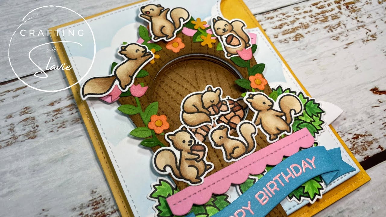 Let's Go Nuts for a Birdhouse Magic Iris Card