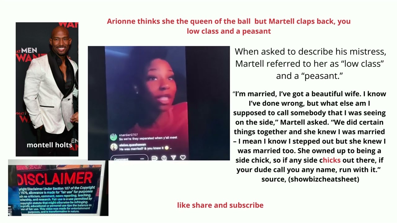 Martell Holts reactions to his scorn ex mistress, Arionne for disrespecting his ex wife #LAMH