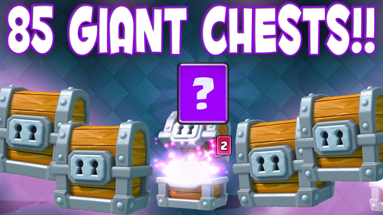 Clash Royale - MONSTEROUS GIANT CHEST OPENING! Opening 85 Giant Chests!