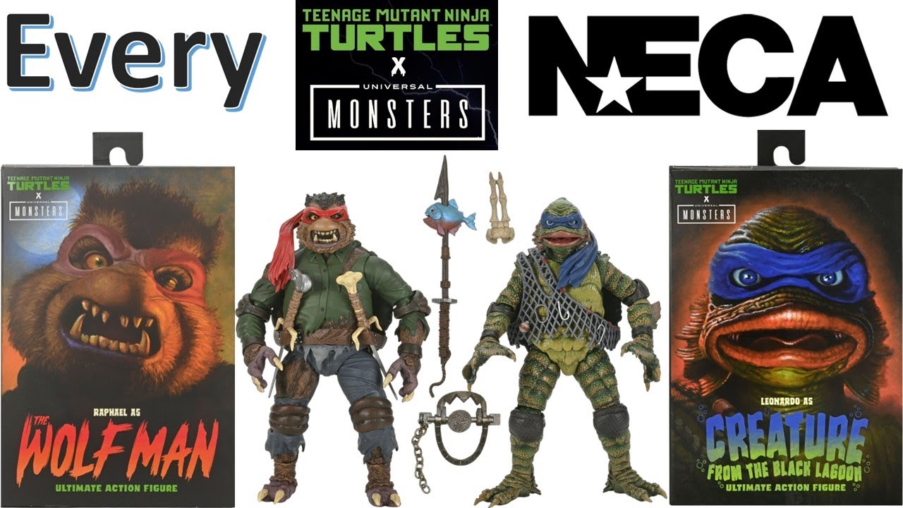 ***see newer video** Every NECA TMNT Universal Monsters Teenage Mutant Ninja Turtles Comparison List
