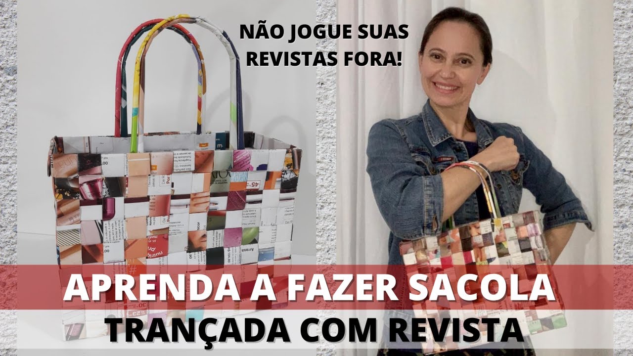 DIY Sacola de revista trançada #Natura