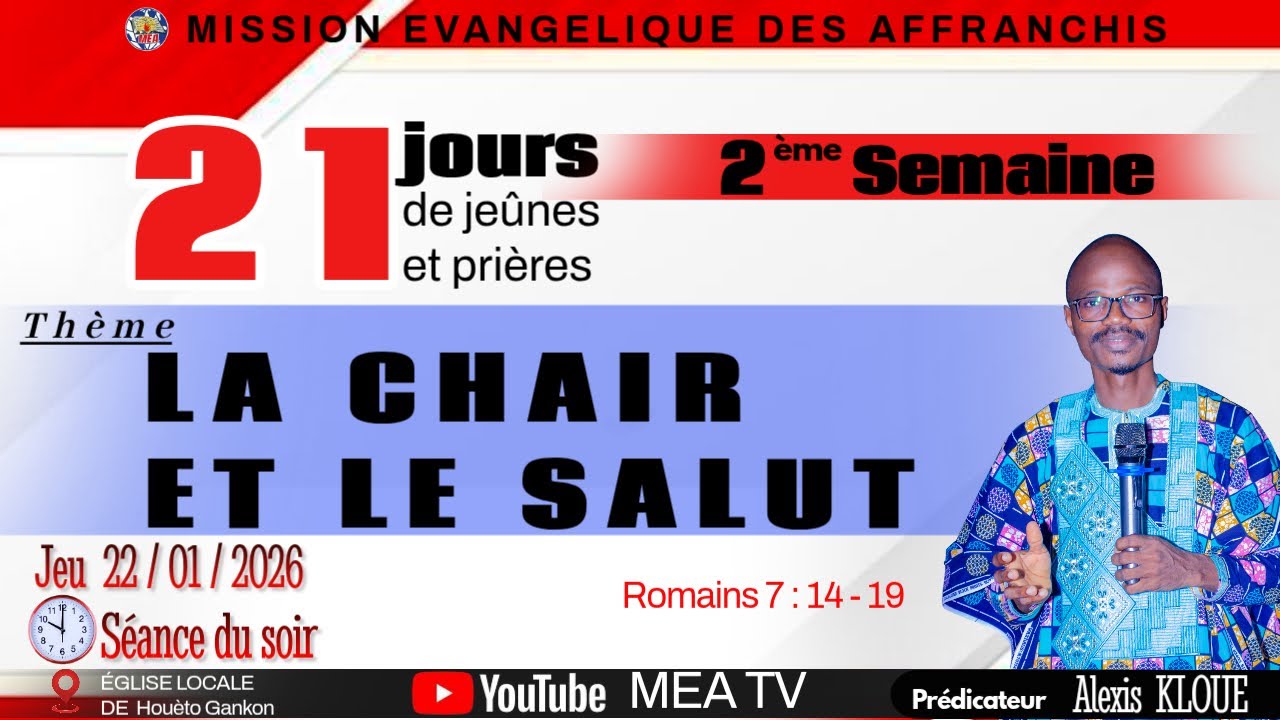 21 JOURS  DE JEUNE ET PRIERES // DEUXIEME SEMAINE // JEUDI SOIR // HOUETO ---GANKON