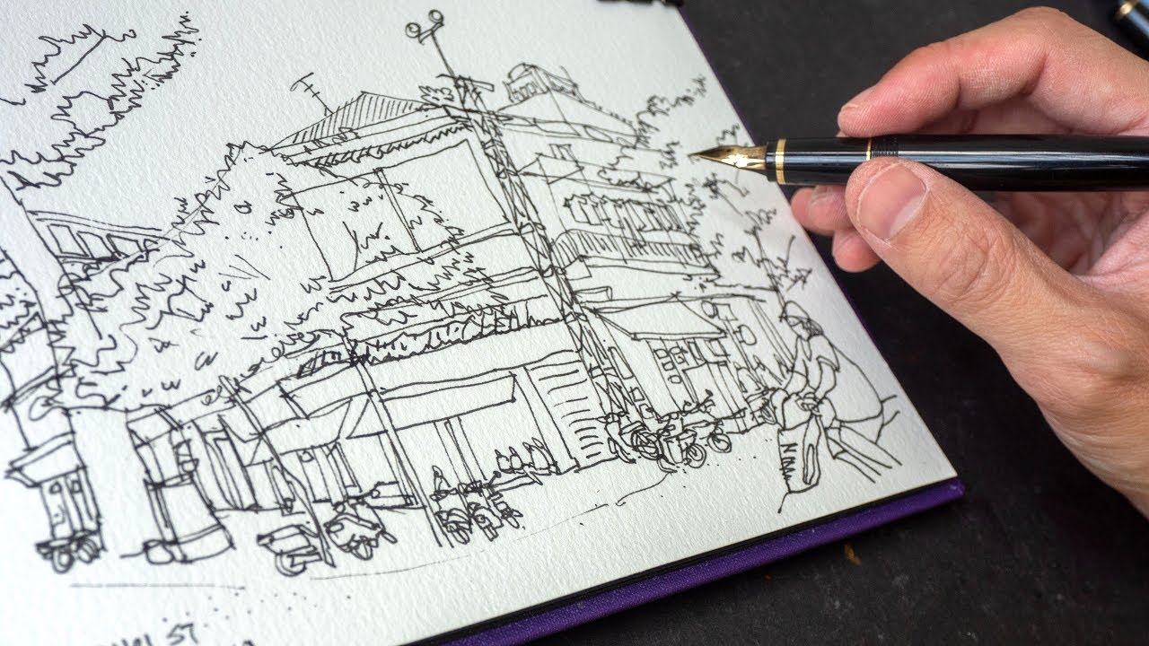 Hanoi Street Sketching Tutorial (part 1/2)