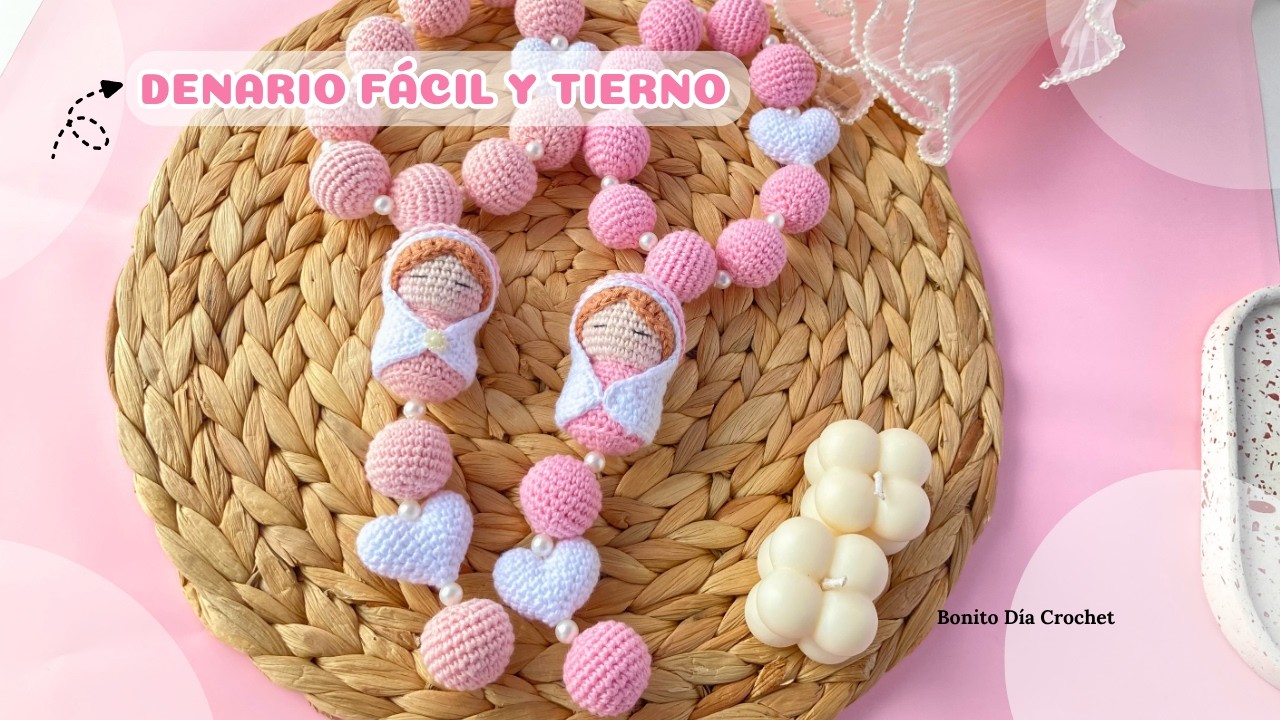 Rosario Tejido a Crochet 🧶 | Tutorial Paso a Paso: Denario de la Virgen en Técnica Amigurumi