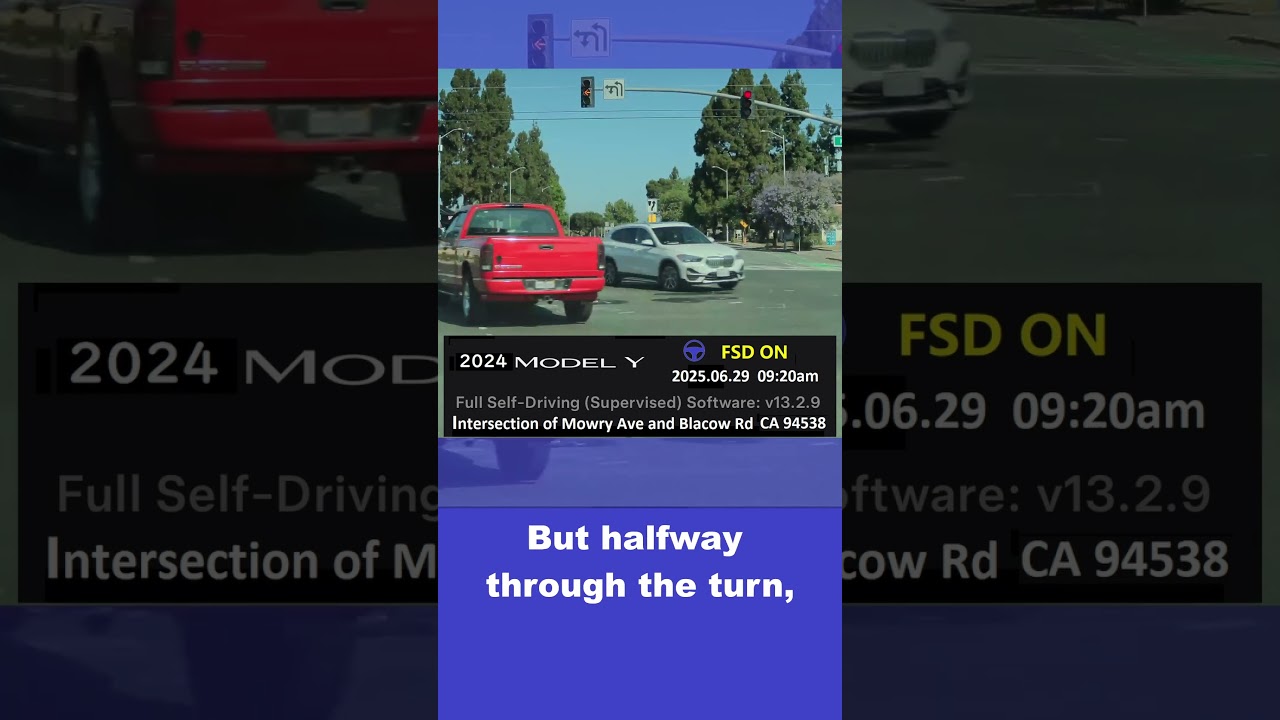 Tesla FSD Mistakes at a intersection