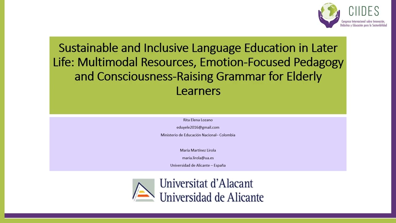 CIIDES 2026. Sustainable and Inclusive Language Education in Later Life