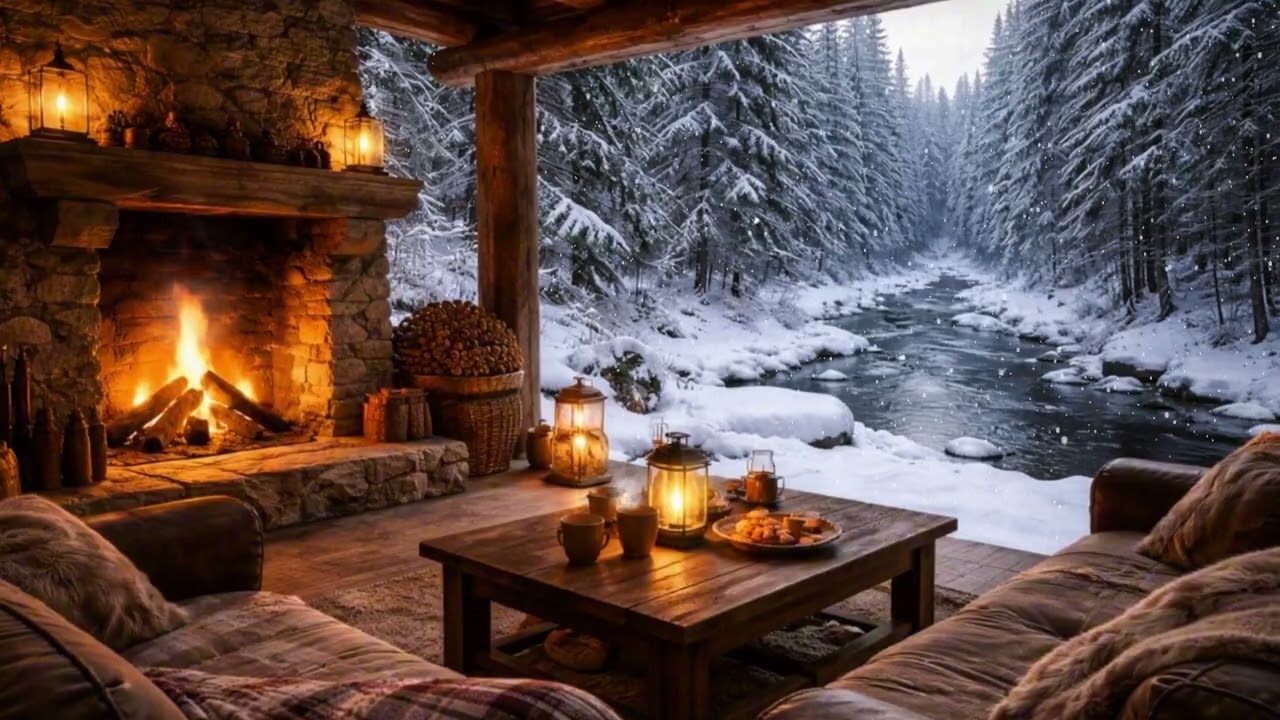 Cozy Winter Fireplace & Smooth Jazz Selection ❄️ 4 Hour Mix for Deep Focus