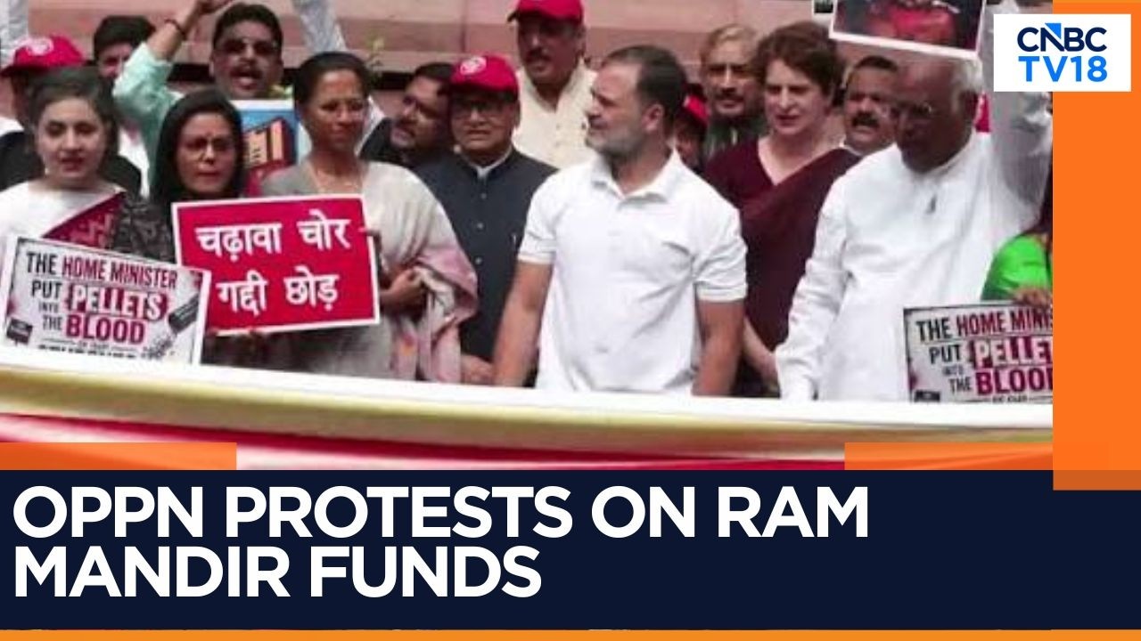 Parliament: Opposition MPs March Over Ram Mandir Donation Row, Police Action | N18V