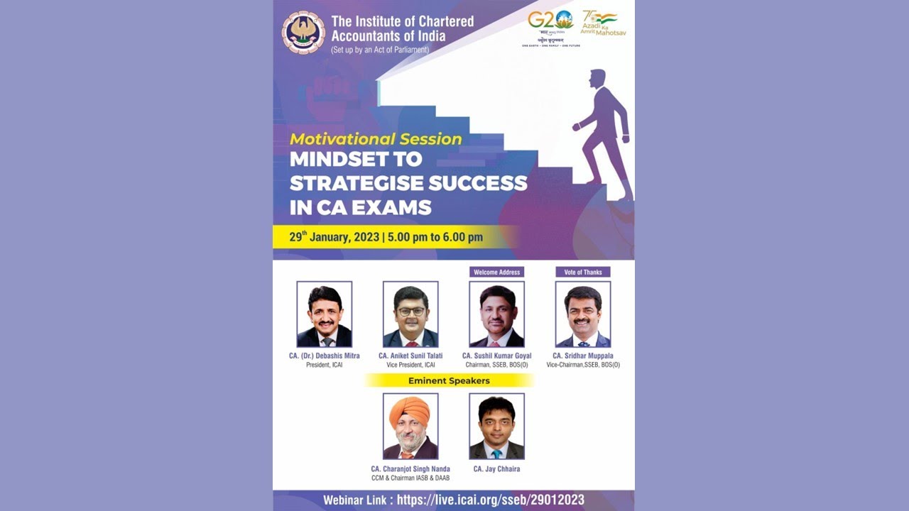 Motivational Session &ldquo;Mindset to Strategise Success in CA Exams&rdquo;