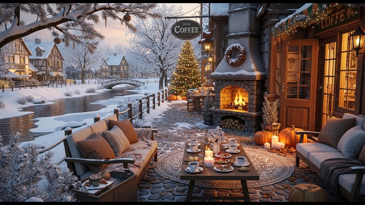 Relaxing Cafe Jazz ❄ Warm Winter Coffee Shop Ambience for Calm Focus Sessions