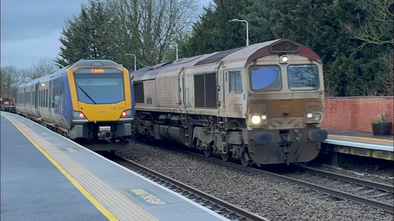 Northern meets “Harry Beck” 66721 with 7 containers including a freezer 16;38 Lea Road 7/2/2026