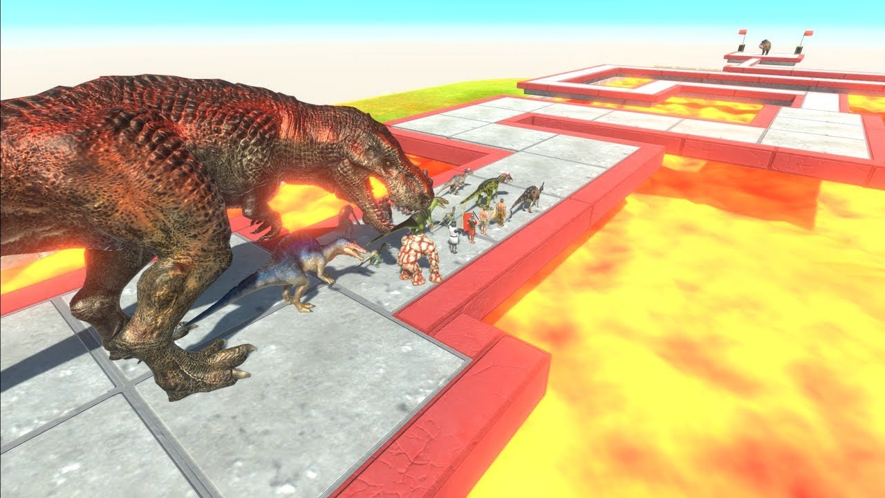 All Units vs Zigzag Bridge under Lava - Don't fall off the bridge - Animal Revolt Battle Simulator