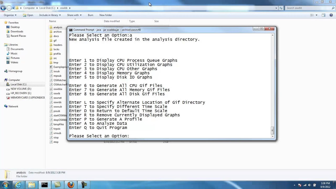 How to generate an analysis report using oswbba