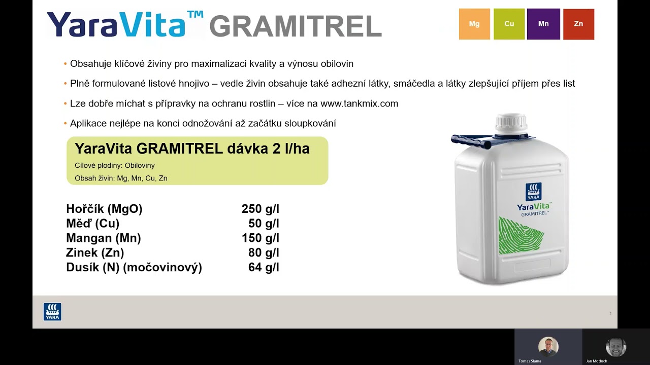 YaraVita GRAMITREL - listové hnojivo do obilovin