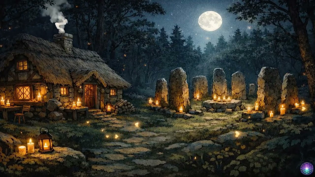 432Hz Moonlit Celtic Forest & Stone Circle Ambience | Relaxation & Sleep