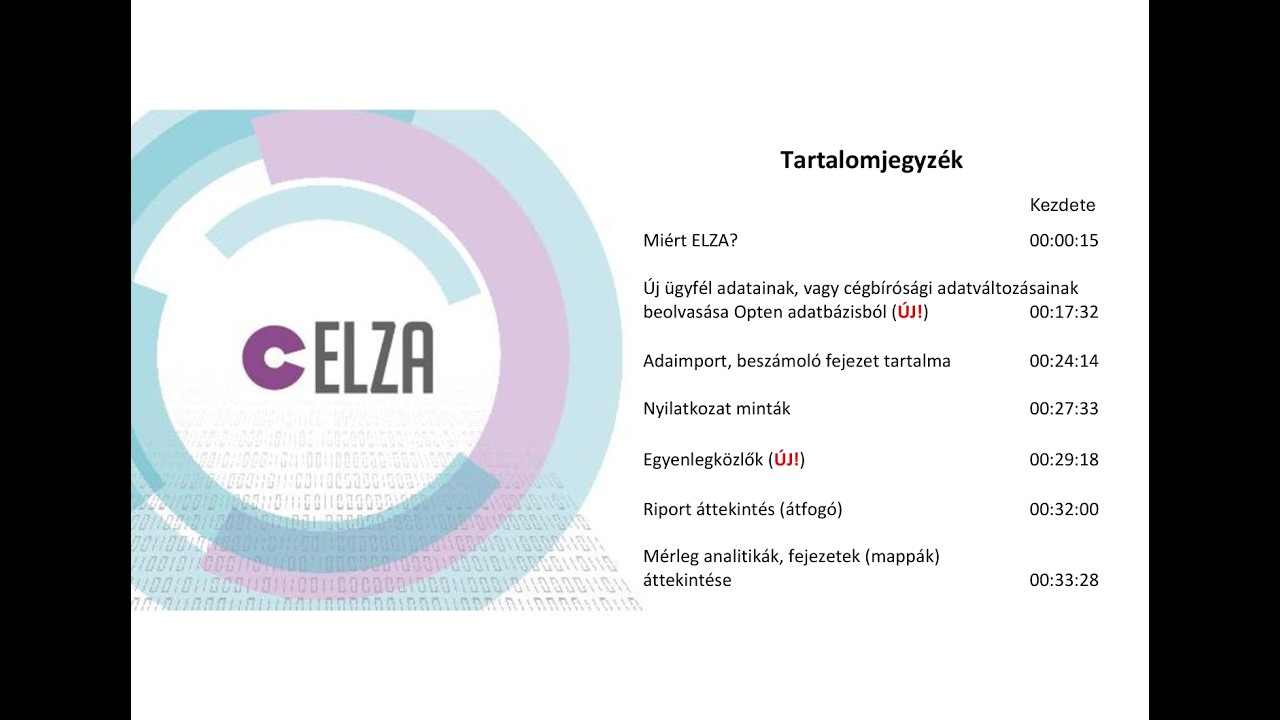 ELZA bemutató – Beszámoló készítés, 2025-2026 új fejlesztések - 2026.02.06.