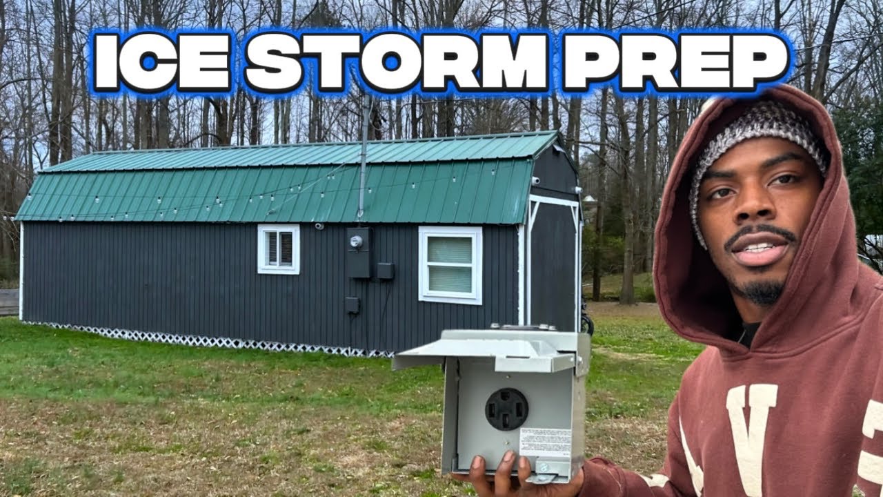 Preparing My Tiny Home For NC’s Biggest Ice Storm! (Installing Generator) 