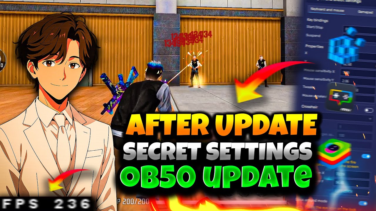 OB50 Best Sensi 🔥 Settings For Free Fire PC FPS Boost Settings Low End PC | BlueStacks 5 | MSI 5