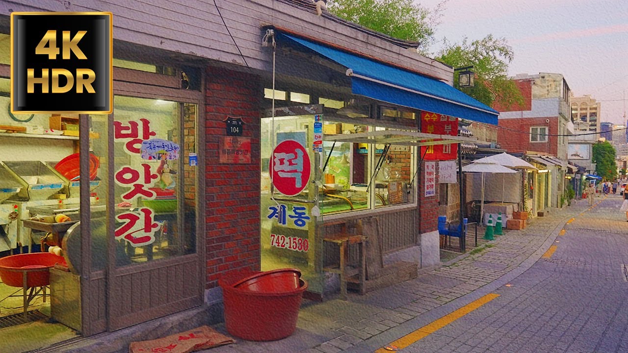 4K Seoul Evening Walk - Anguk-dong / Gyedong-gil / Seosulla-gil / Jongno Pocha | Korea | 4K HDR