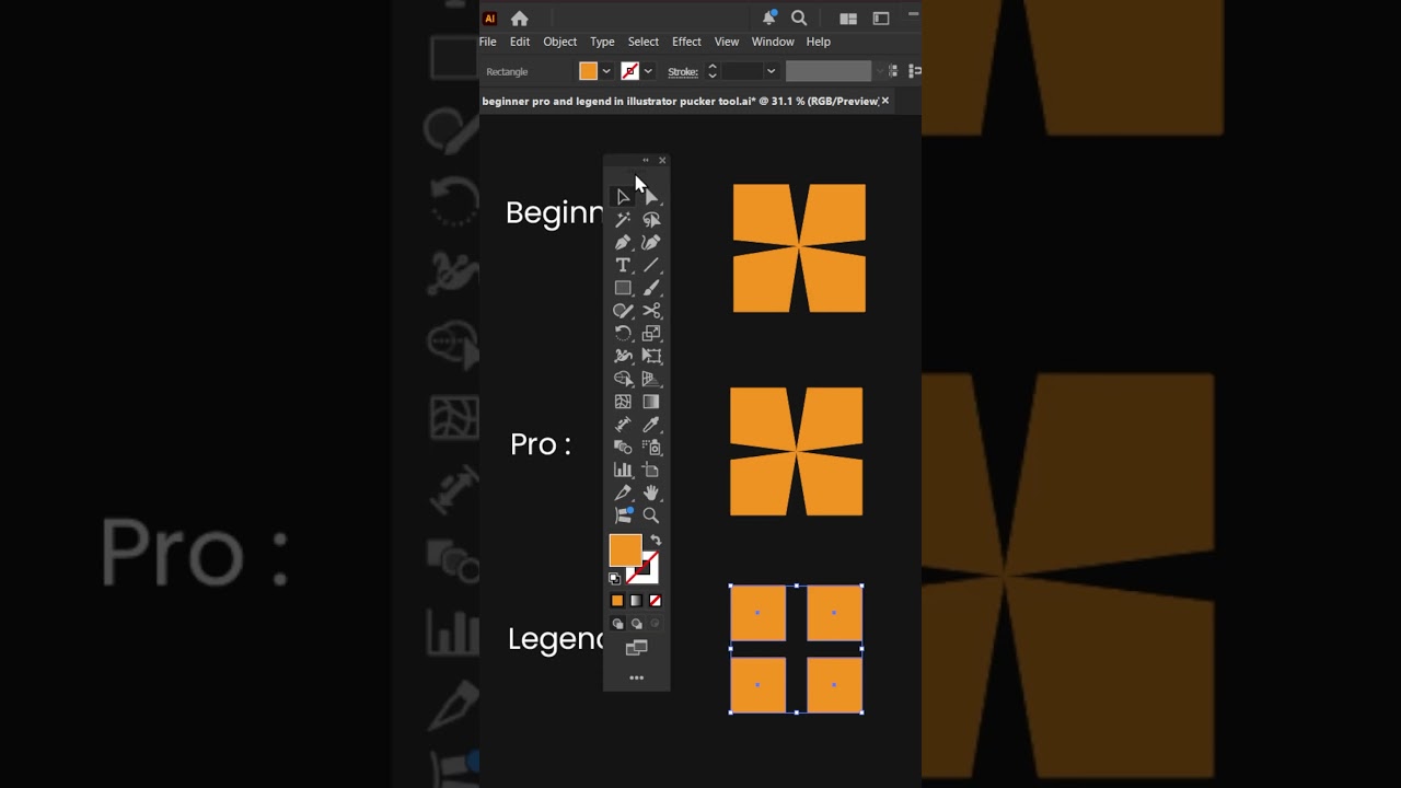 Beginner vs Pro and Pucker Tool in Adobe Illustrator cc Tutorial
