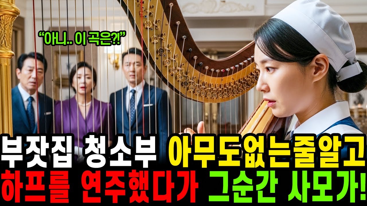 부잣집 청소부 아무도 없는 줄 알고 하프를 연주했다가  그 순간 사모가 | 노후사연 | 오디오북 | 감동사연 | 인생사연