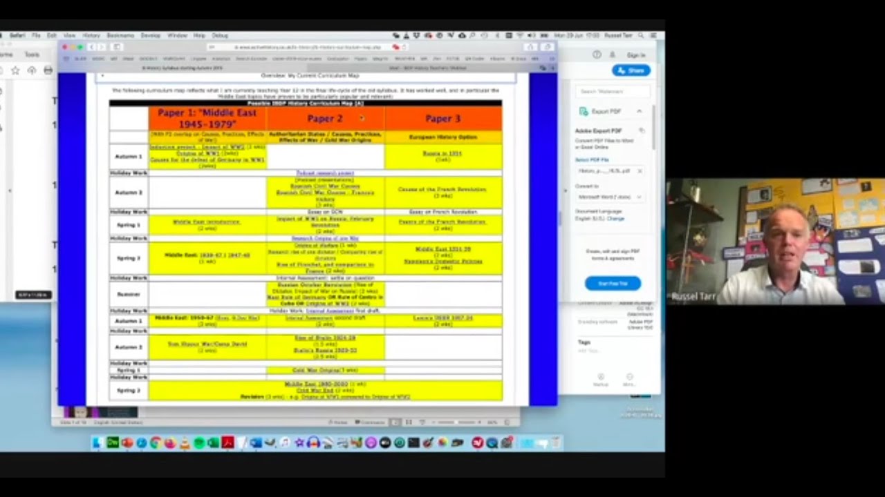 IB History: Building your first curriculum map