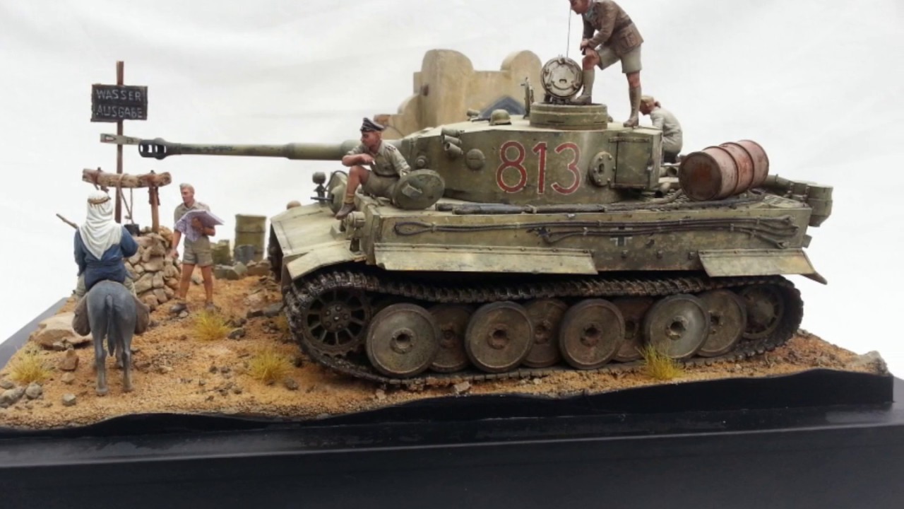 WW2 North Africa diorama  -  Tiger I tank in Tunisia, 1943  -  using Tamiya 1/35 scale model