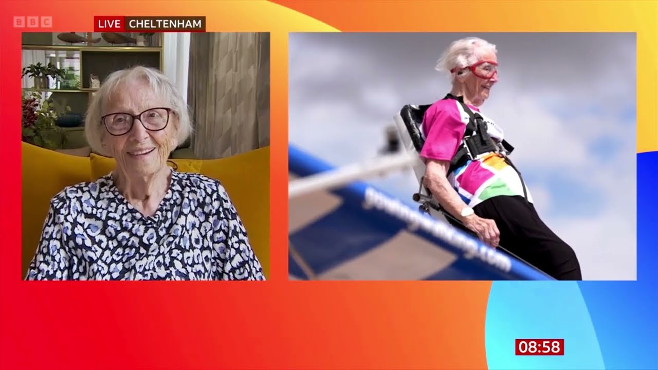 97-летняя Бетти Бромаж установила рекорд как самая пожилая исполнительница винг-вокинга и планиру...