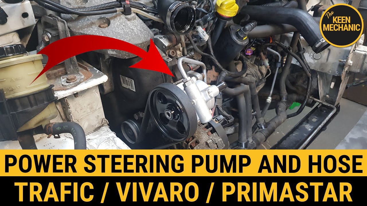 Power steering pump and hose removal & installation Renault trafic Vauxhall Vivaro Primastar f9q 1.9