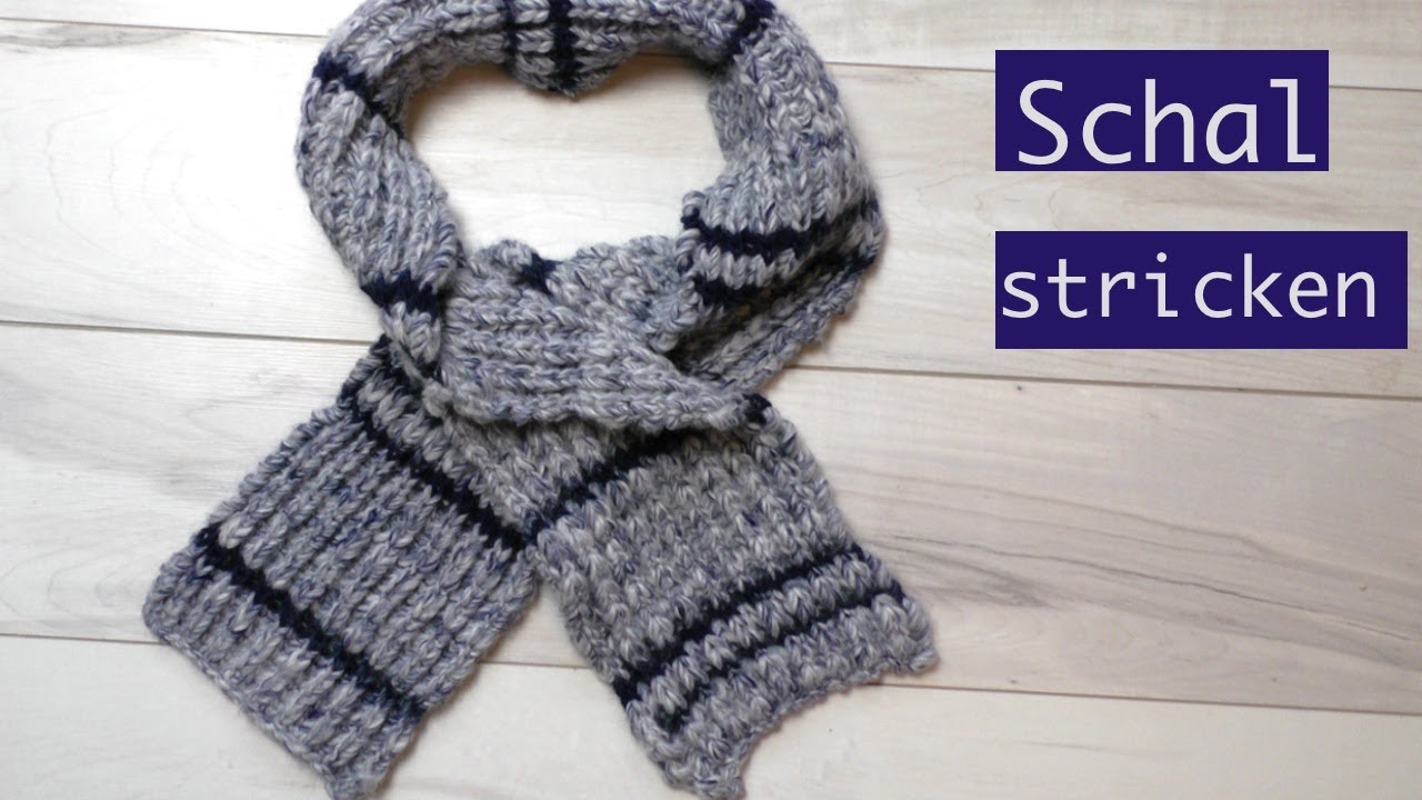 Schal im Patentmuster stricken | Herrenschal stricken