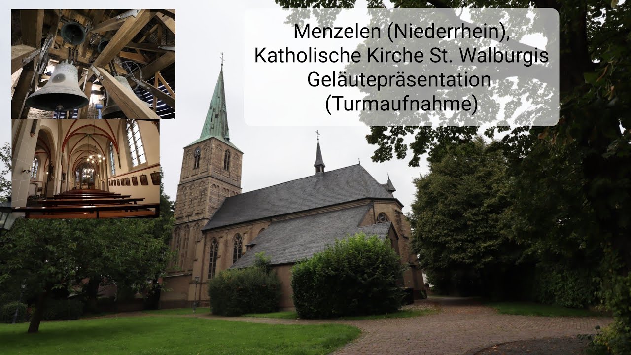 Menzelen (Niederrhein), Katholische Kirche St. Walburgis, Geläutepräsentation (Turmaufnahme)