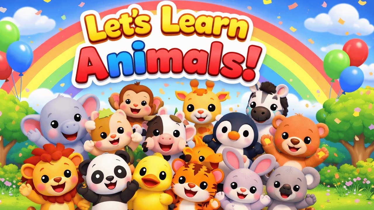 Animals Song for Kids | Learn Animal Names with Cute 3D Animation | Fun Nursery Rhyme