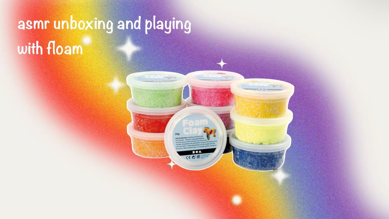 asmr | unboxing and playing with floam