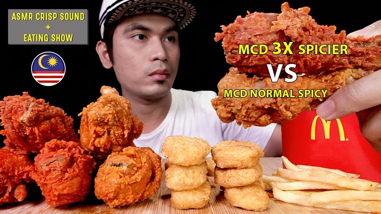 MCD 3X SPICIER AYAM GORENG VS NORMAL SPICY! RASA SAMA JE HMM… | EATING SHOW W/ ASMR