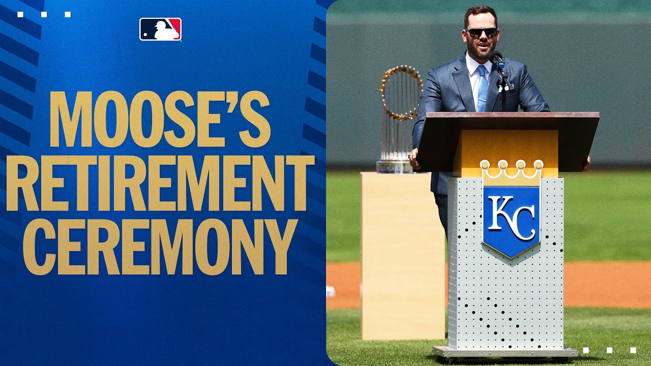 Mike Moustakas retirement ceremony (3x All-Star, 2015 World Series Champion)