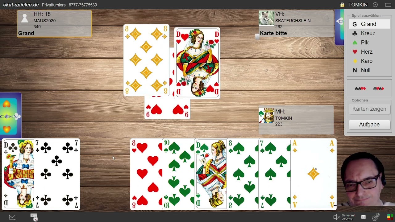 36 Spiele Privatturnier skat-spielen.de Cent-Skat #48