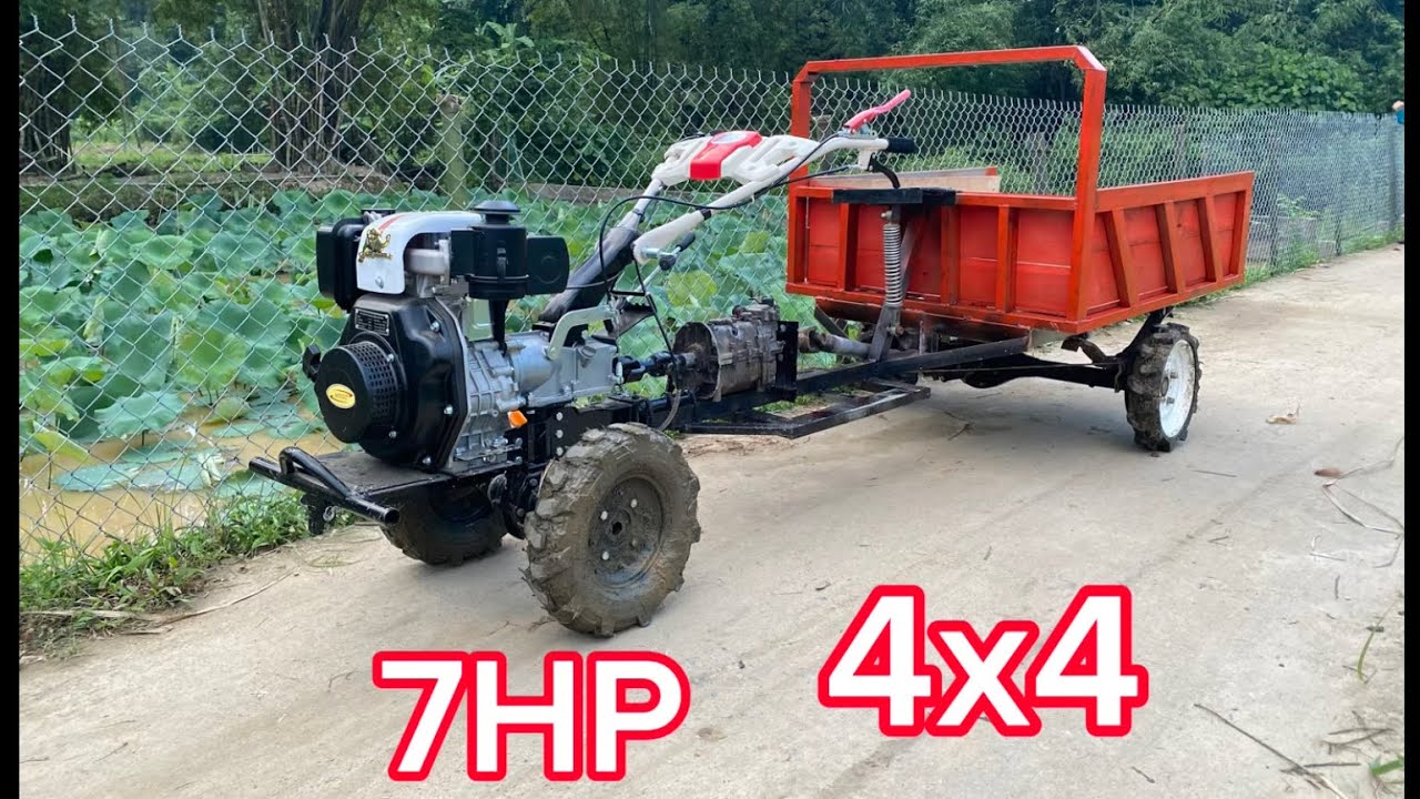 Chế tạo thùng chở hàng gắn cầu đẩy cho máy phay đất 178 7hp