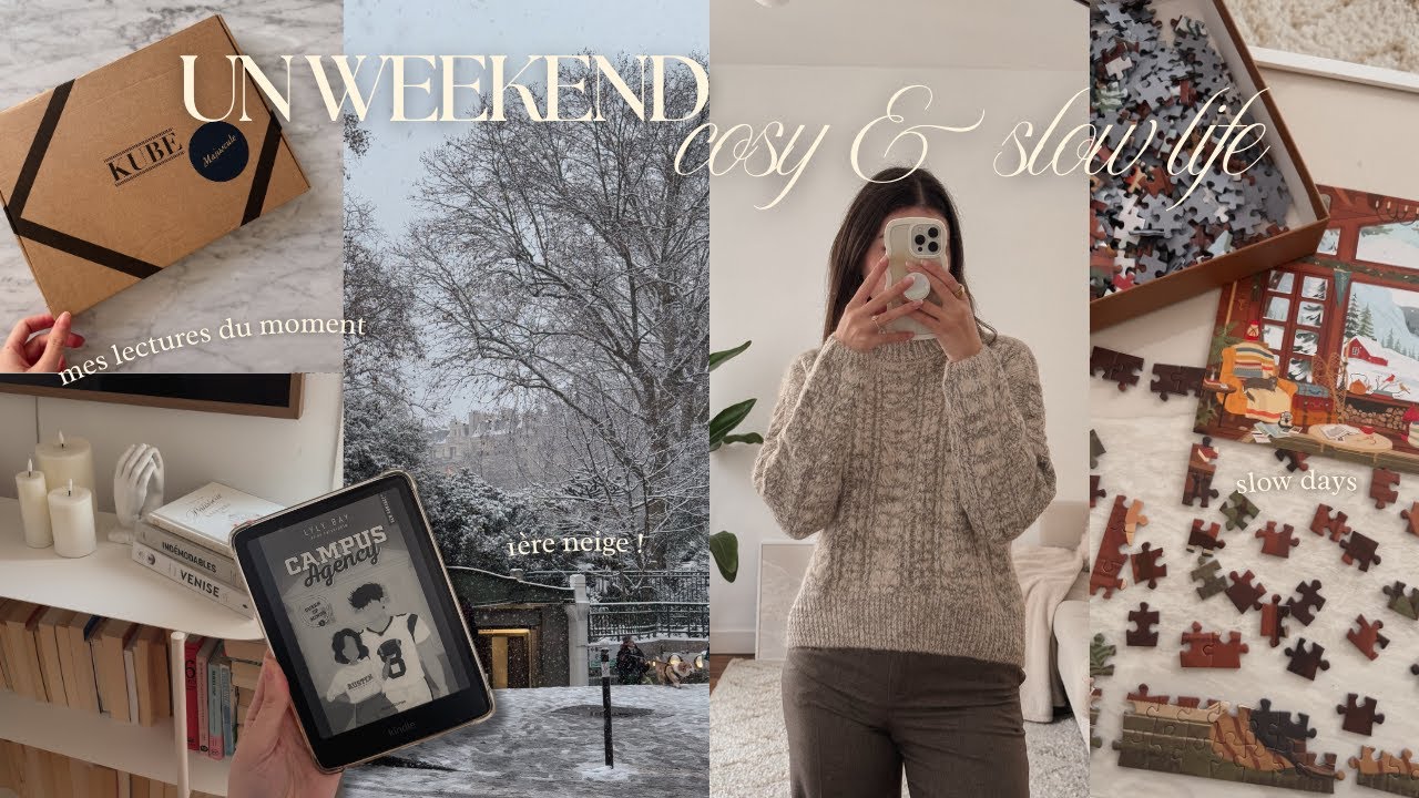 Slow & cosy vlog✨lectures, puzzle, unboxing box Kube, 1ere neige & profiter des moments calmes