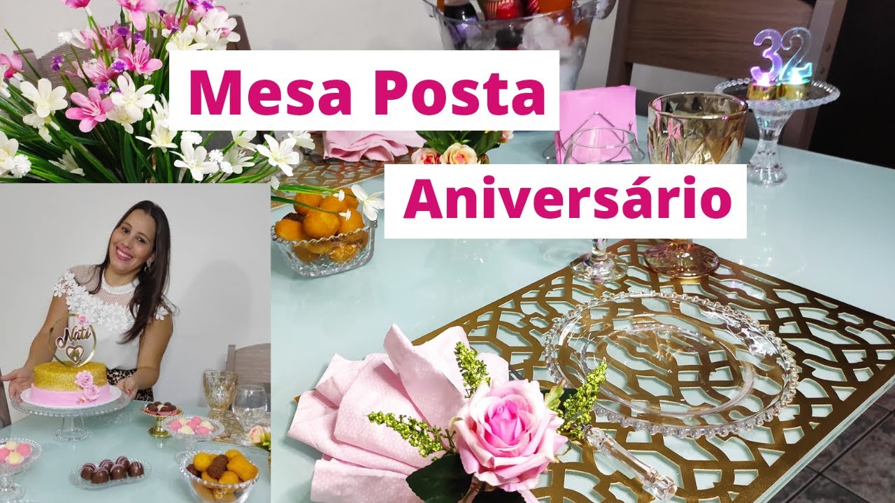 MESA POSTA ANIVERSÁRIO #mesapostadouradoerosa#mesapostaparaaniversario