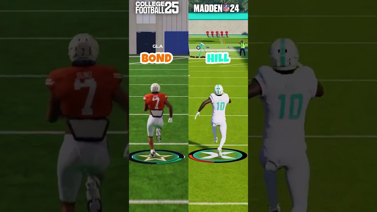 Isaiah Bond vs. Tyreek Hill Race | Madden 24 vs. College Football 25