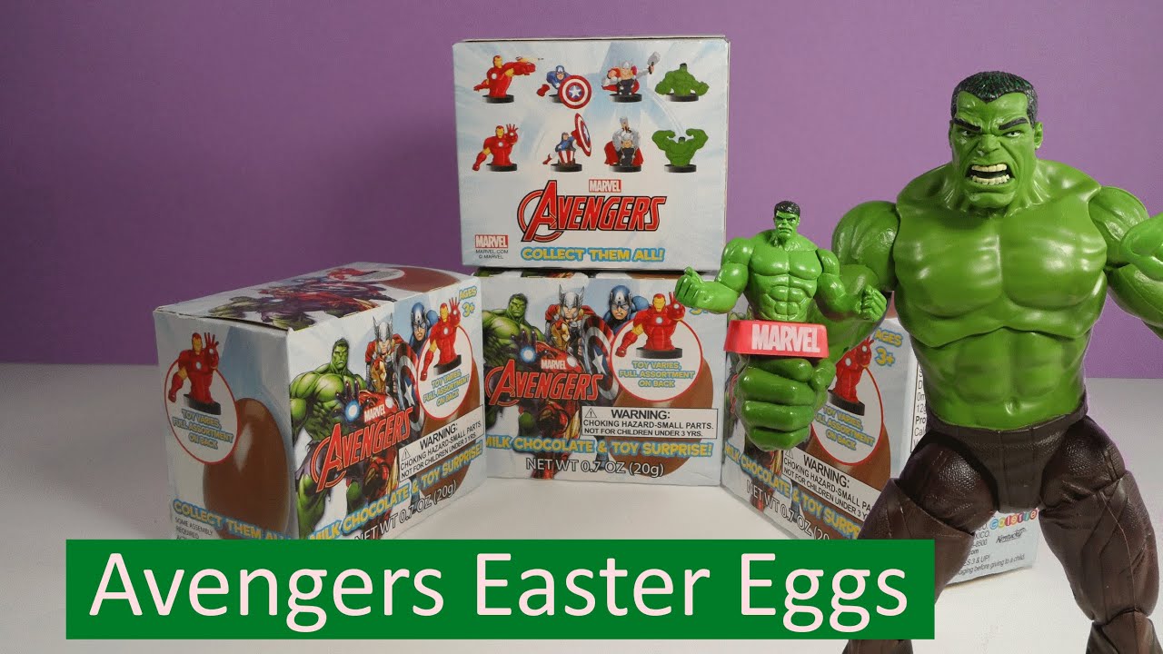 Opening Marvel Avengers Chocolate Easter Eggs with Toy Surprise (blind bag day)
